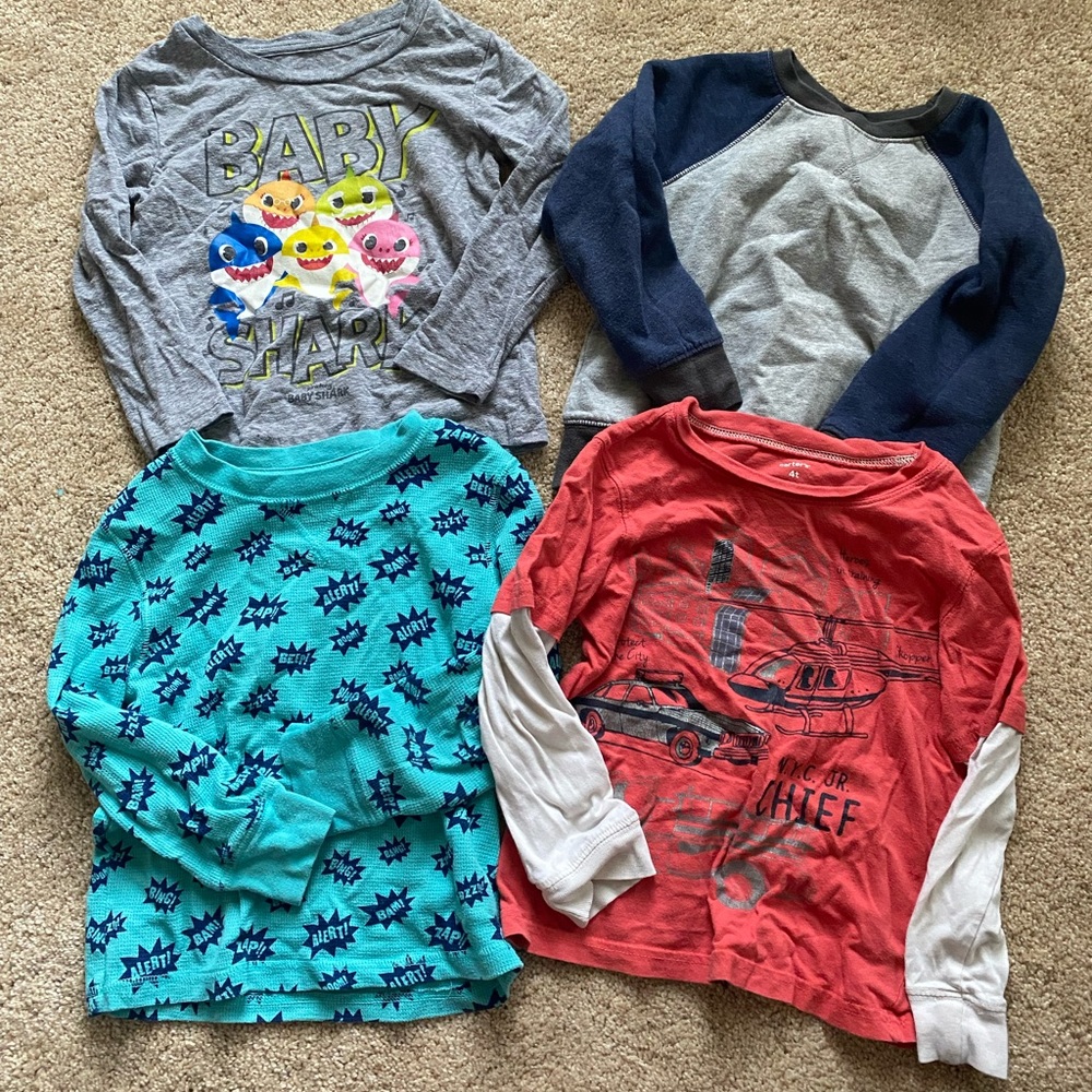 4 T boy long sleeve. All 4 included.